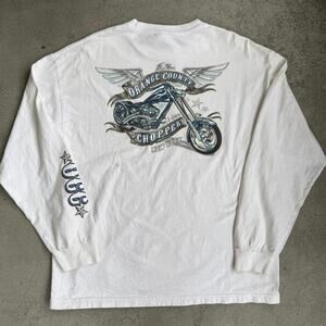 Vintage Y2K OCC Orange County Chopper Biker White Long Sleeve T Shirt